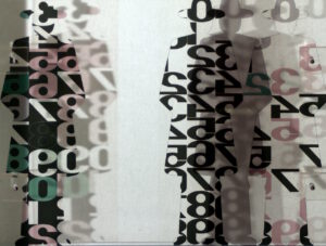 zeitgenössische Kunst Künstler Laserdruck Acrylglas realistisch schwarzweiß grotesk karikiert Mensch Menschengruppe transparent Fiktion typisiert differenziert variabel Umformung Metapher Identität Gesellschaftskritik Realismus