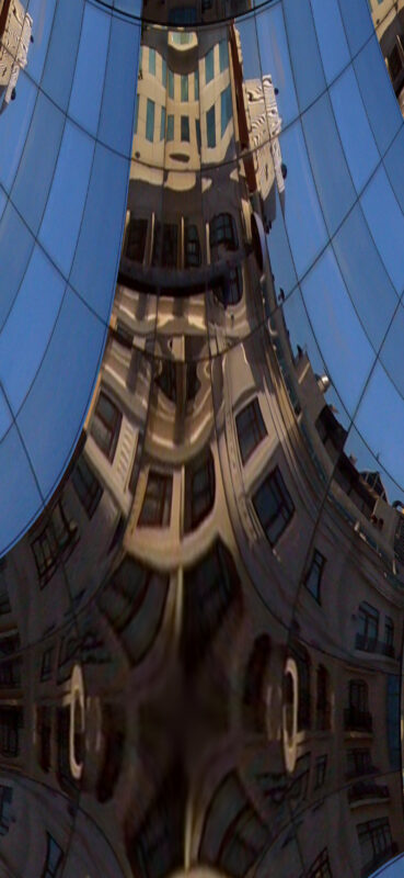 moderne Kunst Kunstwerk atypisch Fotodruck Landschaft Architektur Fassade Spiegelung Matrix Realität verändert variabel normiert Raster Modifikation manipulieren digital Farbkontrast Umwandlung Derivat Illusion Imagination Individualität Inspiration Intuition Fiktion Konzeptkunst