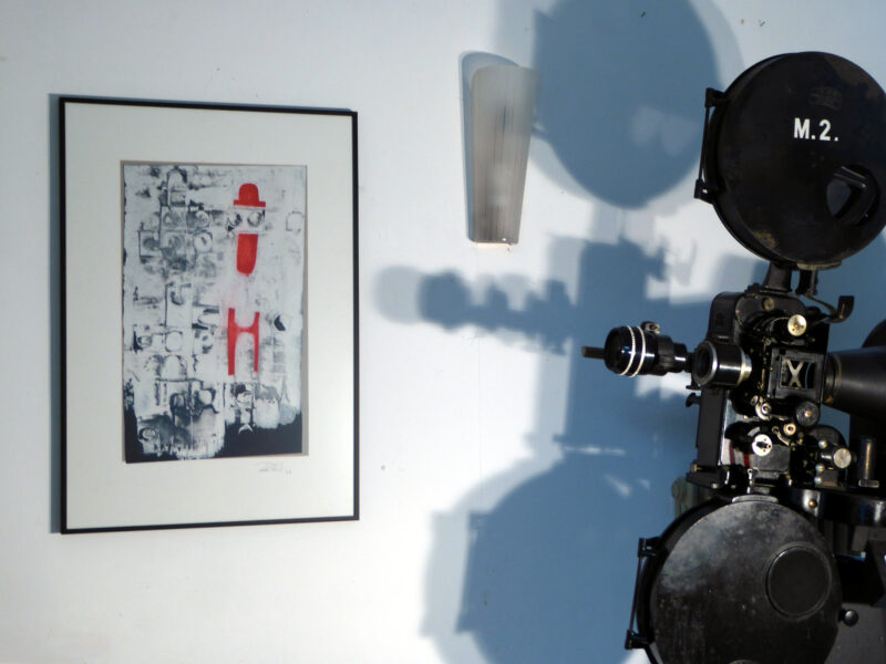 moderne Kunst Ausstellung Amberg Vernissage Kino Konversation Foyer Gespräch Ambiente Kunstobjekte Licht-Schatten Bildwerfer