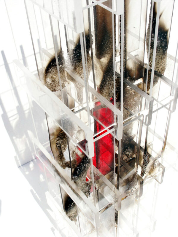 moderne Kunst Kunstwerk Künstler unorthodox Skulptur Acrylglas normiert Modul Raster Brand normiert Raum variabel Segment Kombination virtuos mehrdeutig Code kontrastreich standardisiert gleichförmig standardisiert intuitiv Typisierung Ordnungsprinzip Systematik Raumzuordnung Ebene Struktur