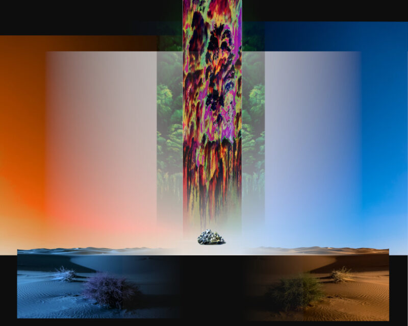moderne Kunst Kunstwerk atypisch Landschaft Realität verändert variabel normiert Klimawandel Modifikation manipulieren digital Farbkontrast Umwandlung Derivat Illusion Imagination Individualität Inspiration Intuition Fiktion Konzeptkunst